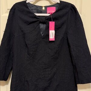 Lilly Pulitzer Black Textured Midi Dress